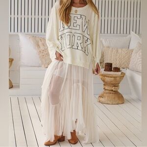 GRAPHIC CAMDEN PULLOVER -NEW YORK FREE PEOPLE NWT